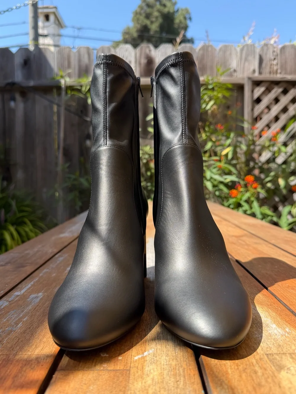 LOUIS VUITTON Uniforms Black Stretch Leather Silhouette Ankle Boots